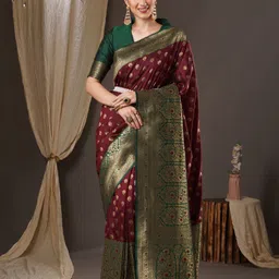 sareemall Woven Banarasi Silk Blend Saree image 1