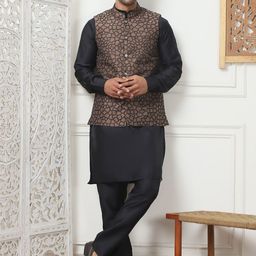 Jompers Men Regular Chikankari Kurta with Trousers-picture-42