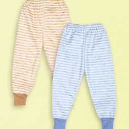 V-Mart Infants Pack Of 2 Striped Cotton Lounge Joggers-picture-8
