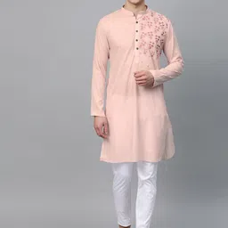 See Designs Floral Embroidered Straight Pure Cotton Kurta with Pyjamas-picture-34