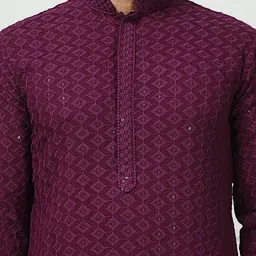 Anouk Men Embroidered Regular Sequinned Kurta with Pyjamas image 2