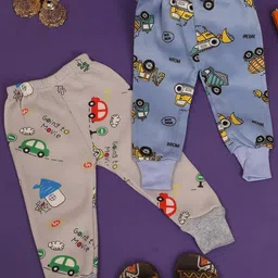 V-Mart Infants Boys Pack Of 2 Printed Cotton Mid-Rise Joggers image 4