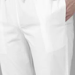 See Designs Men White & Grey Printed Pure Cotton Kurta with Pyjama image 4