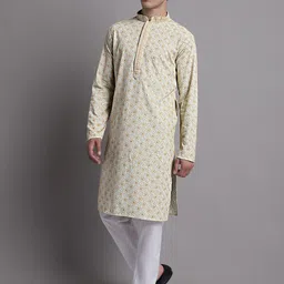 Jompers Ethnic Motif Embroidered Thread Work Pure Cotton Kurta with Pyjamas image 5