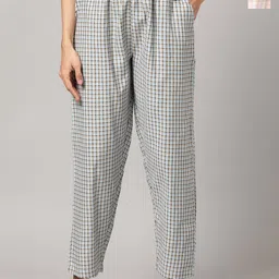 Kryptic Women Pack of 2 Checked Pure Cotton Lounge Pants image 1