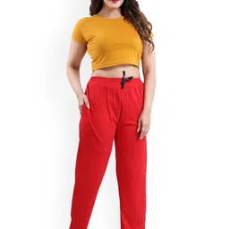 Fabme Women Pure Cotton Knitted Lounge Pants image 1