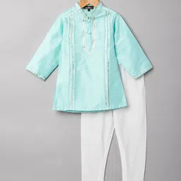 Maaikid Boys Blue Striped Gotta Patti Kurta with Trouser-picture-45