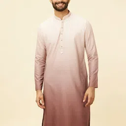 Manyavar Mandarin Collar Ombre Dyed Regular Straight Kurta With Pyjamas image 1