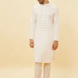 Manyavar Striped Regular Kurta With Pyjamas image 1
