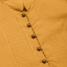 Jompers Men Mustard Yellow Solid Pure Cotton Kurta with Pyjamas image 5