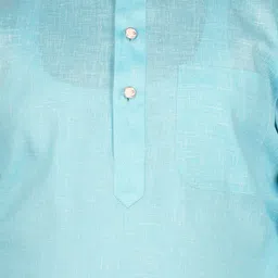 SG YUVRAJ Boys Turquoise Blue Regular Pure Cotton Kurta with Pyjamas image 4