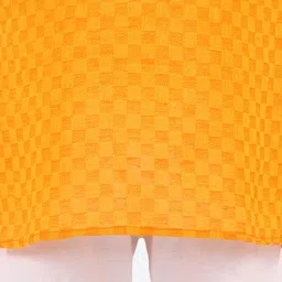Superminis Boys Orange & White Self Design Kurta with Pyjamas image 2