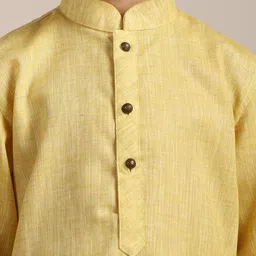 Manyavar Boys Woven Design Mandarin Collar Kurta With Pyjamas image 2