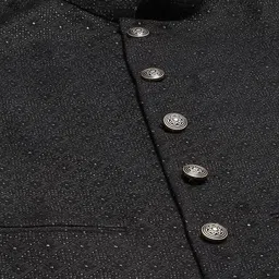 See Designs Men Black Ethnic Motifs Pure Silk Kurta with Pyjamas image 2