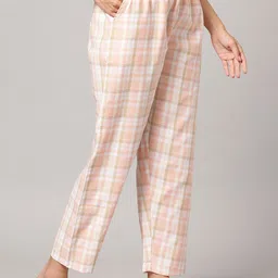 Kryptic Women Pack of 2 Checked Pure Cotton Lounge Pants image 3