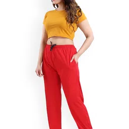 Fabme Women Pure Cotton Knitted Lounge Pants image 3