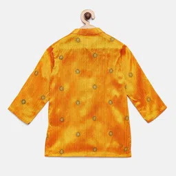 MANY FROCKS & Boys Mustard Yellow Kurta with Pyjamas image 3