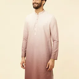 Manyavar Mandarin Collar Ombre Dyed Regular Straight Kurta With Pyjamas image 3