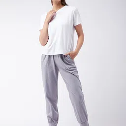 Miss Chase Women Grey Pure Cotton Lounge Pants image 4