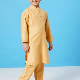 Stylo Bug Boys Yellow Kurta with Trousers image 3
