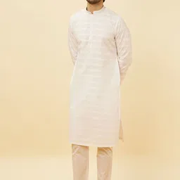 Manyavar Striped Regular Kurta With Pyjamas image 4
