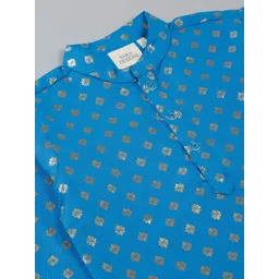 SAKA DESIGNS Boys Floral Printed Regular Kurta With Pyjamas image 3