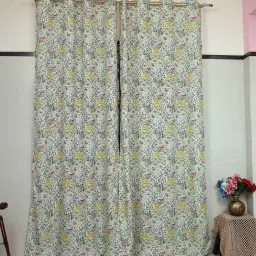 tramb Polyester Abstract 5 ft Light Filtering Eyelet Window Curtain image 1
