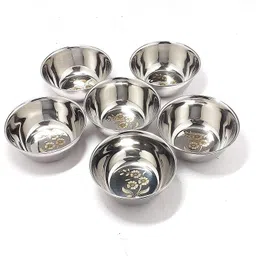 vasundhra Stainless Steel Serving Bowl Bowl Laser Print 10cm Disposable-picture-13