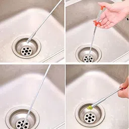 rudra enterprses Drain Catcher |Sink Cleaning Stick |Hair Catching |Sink Overflow Drain Cleaning |Drain Clog Water Pipe |Sink Cleaner Snake Unblocked Kitchen Bath Rod Hair Remover Multi-purpose Plunger Sink Plug image 5