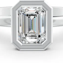 forever jewels 5Ct Emerald Cut Moissanite Women Bezel Set Solitaire Ring 14K White Gold Plated Sterling Silver Moissanite Gold Plated Ring-picture-17