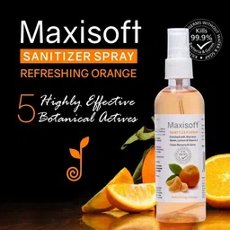 maxisoft Sanitizer Spray (Orange) 120 ml | Aloe & Neem | Paraben Free Hand Sanitizer image 3