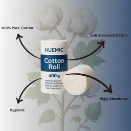 huemic Pure Absorbent Cotton Roll for Baby Care | Cosmetic & Skincare BH Gauze Medical Dressing image 5