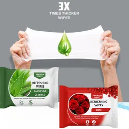 shakalyaveda Refreshing Face Wipes – Wet Wipes with Aloe Vera & Rose | Women’s Combo image 4