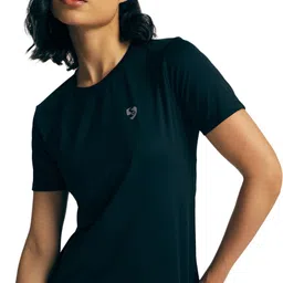 sg Women Solid Round Neck Polyester Black T-Shirt-picture-19