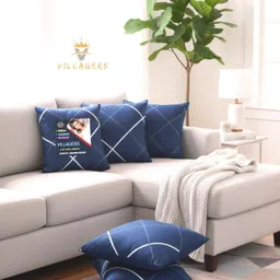 villagers Premium Cushion Set | (16x16 inch) Polyester Fibre Abstract Cushion Pack of 5-picture-31