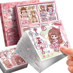 veeva 18 cm Decorative Cartoon Theme Kawaii Stickers 100 sheet Removable Sticker image 4
