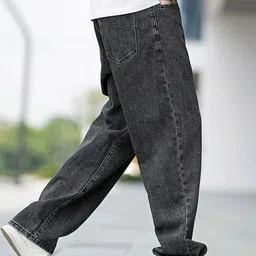 truestich Men Loose Fit Mid Rise Grey Jeans image 2