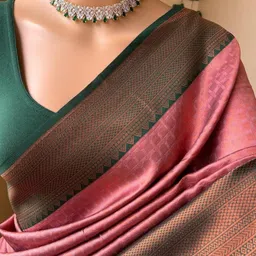 banarasi Woven, Embroidered, Self Design Kanjivaram Pure Silk, Jacquard Saree image 5