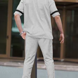 tripr Men Night Suit Set Grey Printed image 2