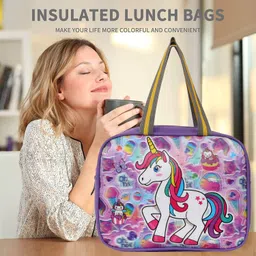 Unicorn Tiffin Bag for Kids Dream-Like-Unicorn Waterproof Lunch Bag-image-5