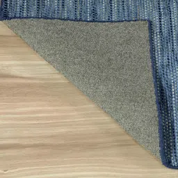 Blue & Cream Abstract Wool & Viscose 6 x 9 Feet Hand Woven Carpet by Kaleen India image 2