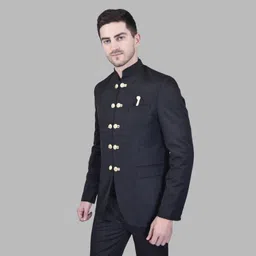 metronaut Men Solid Mandarin Casual Blazer image 3