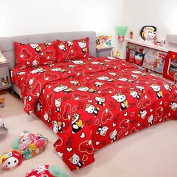 cartoona 180 TC Polycotton Double 3D Printed Flat Bedsheet image 3