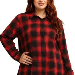 stylemyth Women Regular Fit Checkered Button Down Collar Casual Shirt-picture-24