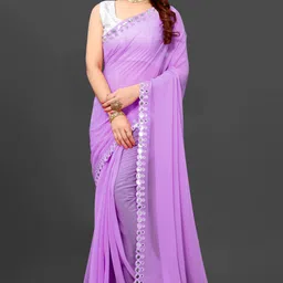 veeraethnic Woven, Embellished Daily Wear Georgette Saree image 5