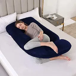 amcaton ultra soft j shaped pillow Polyester Fibre, Microfibre Solid Pregnancy Pillow Pack of 1 image 2