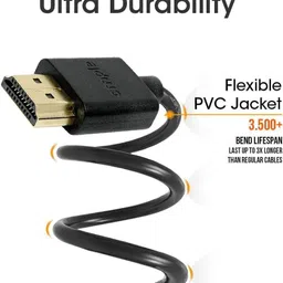 SANNO WORLD HDMI Cable 6 A 3 m METAL BRAIDED 3m HDMI Cable High Speed 4K UHD for Computer, TV, Blu-ray, Projector, image 4