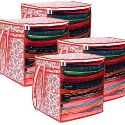 SHREE SANWARIYA CREATIONS pink flower pack of 4 Poly-canvas Laundry Bag-picture-20