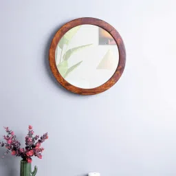 think artly Walnut Glass Decorative Mirror image 1