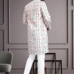 mentific Men Printed Cotton Blend Straight Kurta image 2